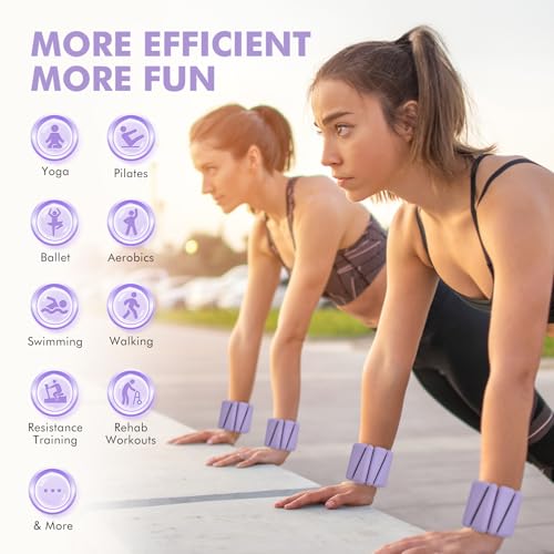 Wusopu PW-PL Wrist Weights, Ankle Weights For Women Men, Adjustable Wrist Weighted Bracelet For Home Gym Workout, Running, Yoga, Exercise, Strength Training thumb #2