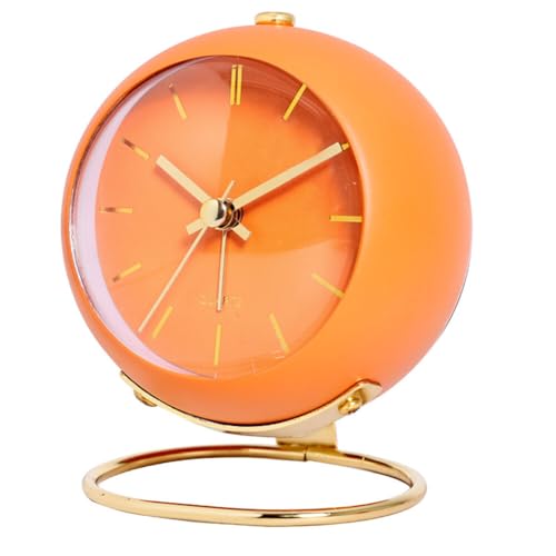 Despertador de mesa analógico, 11,5 cm, pequeño reloj de escritorio con lámpara de noche, retro, reloj de mesa, reloj de noche, pequeño reloj de pie, moderno, despertador silencioso para dormitorio