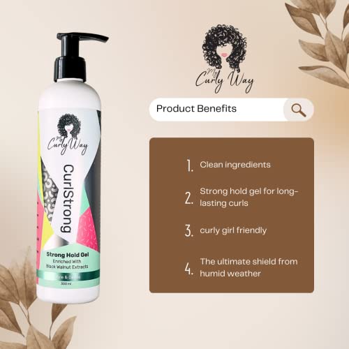  100% Vegan Curl Strong Hold Gel for Curly Hair - Waves, Curls and Coils Styling and Defining
| Curlstrong 100% Vegan St
