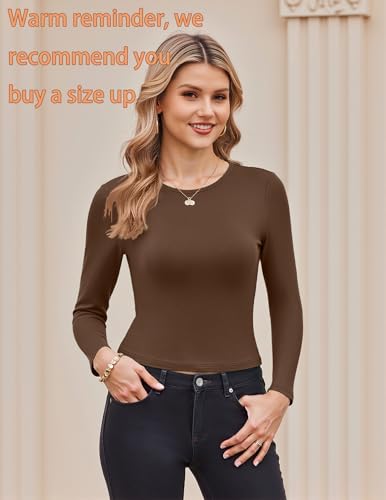 Zeagoo Womens Long Sleeve Crop Tops Basic Slim Fitted Shirts Fashion 2025 Going Out Y2k Tops Teen Girl Clothes2