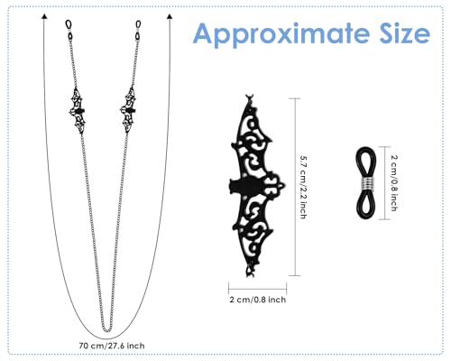 Image of DS. DISTINCTIVE STYLE Gothic Glasses Chain with Pendants Halloween Metallic Chain for Glasses Around Neck for Women, 2 Pack