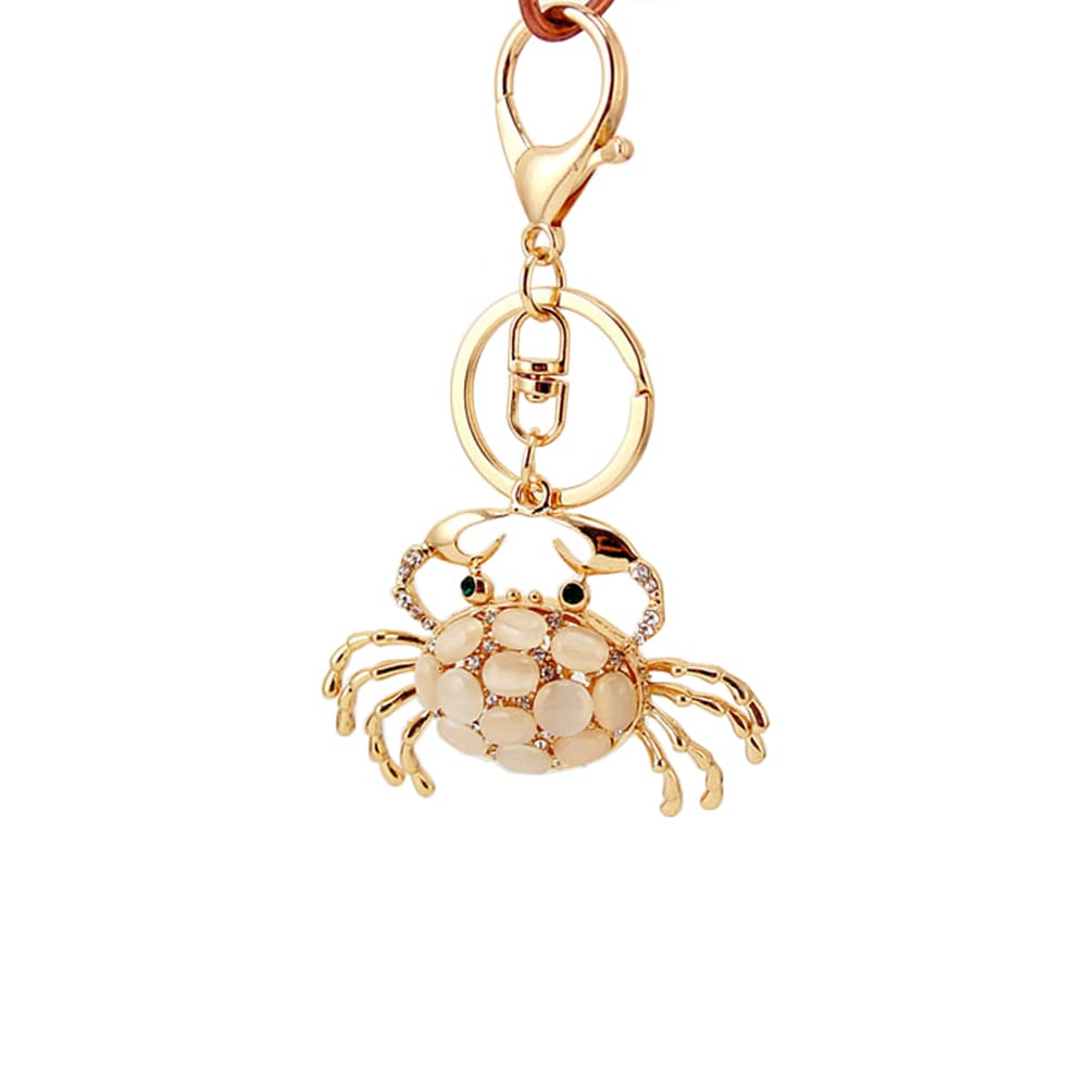 Medifier Women's Crab Stylish Cute Key Chains Keychain For Car Keys For Girls Charms Sparkling Bling Keychains Keys Ring With Rhinestone Pendant For Handbag Purse Animal Shape