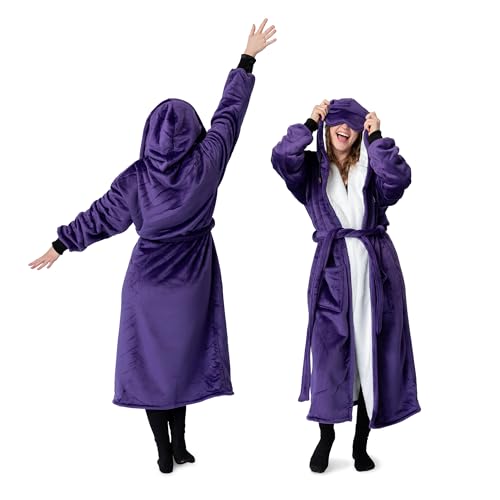 Big Blanket Co Hideout Robe Purple | Sherpa Housecoat for