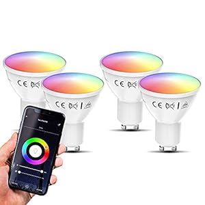 B.K.Licht I smart lamp I smart light I LED WiFi lamp I GU10 lichtbron I RGB en CCT I voice control I slimme lichtbronnen…