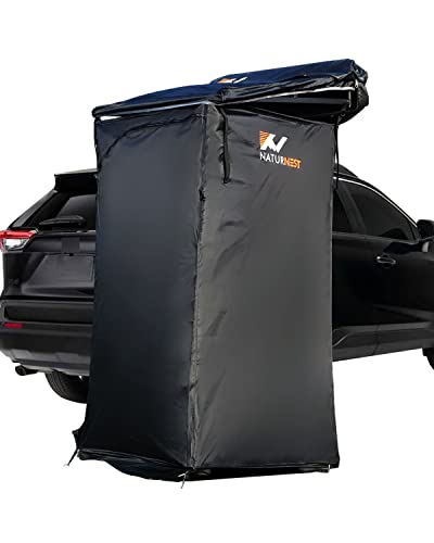 Naturnest Shower Tent with Roof and Floor Mat, Overland Shower Awning for SUV Car Camping Privacy Shelter