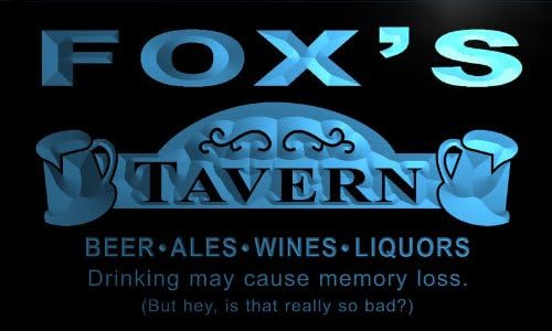ADVPRO px1186-b Fox's Tavern Beer Mug Bar Pub Wine Neon Light Sign