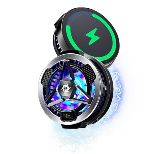 Gosemai Phone Cooler 15W Magnetic Fast Charger for Gaming and Live Streaming Cellphone Radiator with LED Temperature Display Gaming Semiconductor Cooling for Android/iPad/iPhone MagSafe Compatible