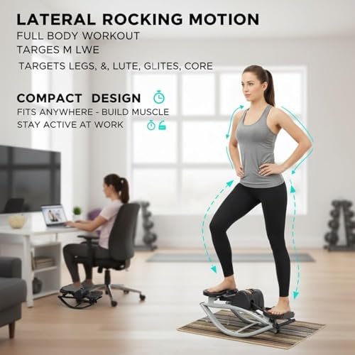 Image of Low-Impact Lateral Rocking Home Stepper - Compact Portable Cardio Machine for Knees & Joints, Side-to-Side Motion Fitness Trainer for Home Gym