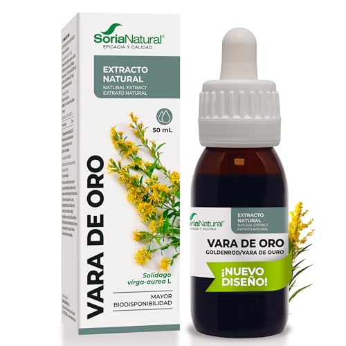 Soria Natural Vara de oro Extracto en Gotas – Propiedades Diuréticas – Ayudar en Afecciones Asociadas a las Vías Urinarias - 100% Natural – Acción Diurética y antiséptica - Frasco de 50 mL