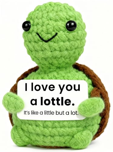 I Love You Turtle Gift for Girlfriend Boyfriend, Small Crochet Turtle - image 1