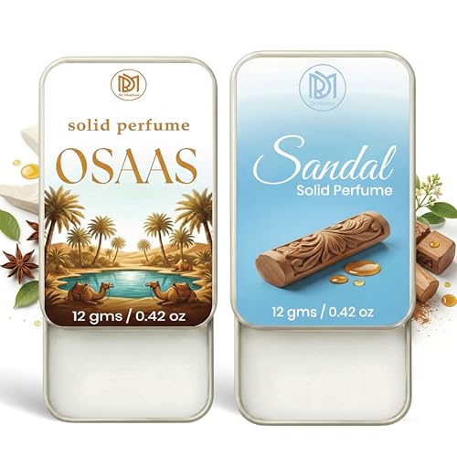 Image of Dr.Mashur Solid Perfume |sandal&Osaas Alcohol Free Wax Perfume Balm, Long Lasting | Pocket Tin 12g, Pack Of 2| Non Greasy Smooth Glide, Travel Friendly Men And Women