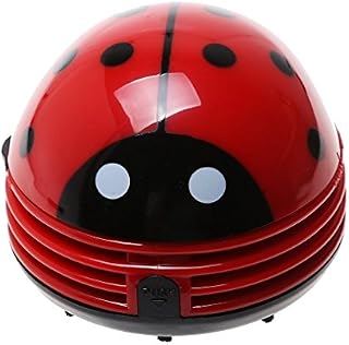 Cisixin Electric Table Vacuum Cleaner Mini Dust Cleaner Red Ladybird