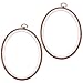 CABODYALS 2Pcs Oval Embroidery Hoop Vintage Plastic Imitation Wooden Cross Stitch Ornaments Alloy Hanging Ring Display Decorative Frame Walnut Embroideried Quilting Hoops for Art Craft Wall Decor