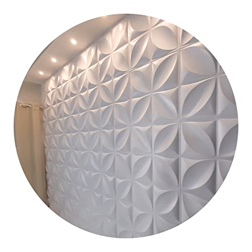 Kit com 30 Placas 3D Revestimento de Parede Primavera Branca 50x5...