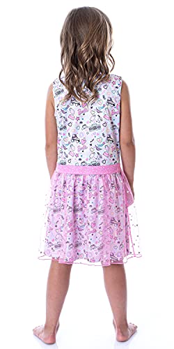 INTIMO Barbie Girls' Tie-Dye Kids Tank Nightgown Pajama Outfit With Tulle Skirt Overlay4