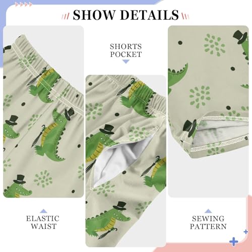 ZZXXB Gentle Crocodile Boys Long Pants Soft Trousers Elastic Waist Kids Lounge Bottoms with Pockets S-XL4