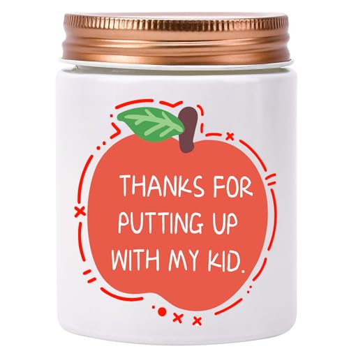 Teacher Appreciation Gifts, Unique Teacher Gifts for Women Men Her Friend,Thank You Supplies Present Ideas for Graduation Thanksgiving Retirement Birthday from Student Lavender Scented Soy Candles 9oz