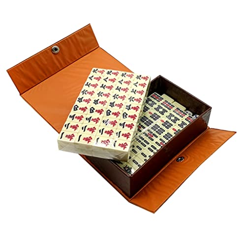 Juego tradicional chino Mahjong con 146 fichas y dados miniatura 3