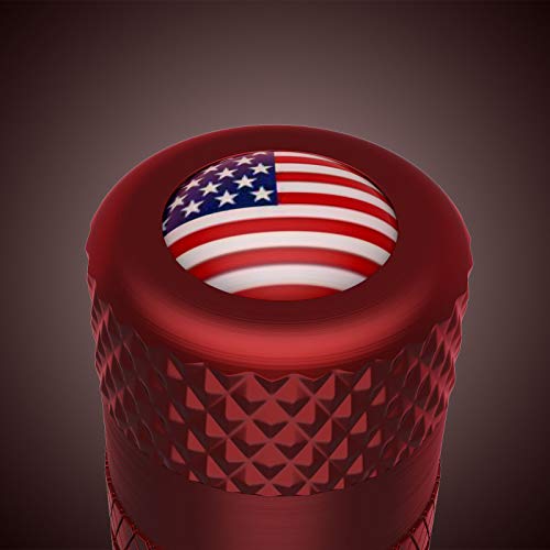 Image of CKAuto Tire Valve Stem Caps, Anodized Aluminum Tire Valve Cap Set | Corrosion Resistant, Universal Stem Covers for Cars Trucks Motorcycles SUVs and Bikes (Red-US)