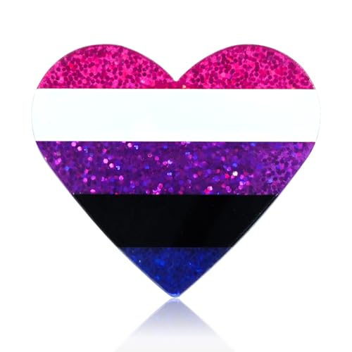 Image of LGBTQ+ Pride Pins - Rainbow Heart Flag Lapel Brooch Pin Badge Progress Pride Bisexual Transgender Nonbinary Lesbian Pansexual LGBTQ Accessories for Jackets Backpacks Hats