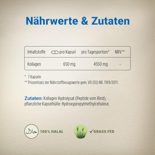 Kollagen Kapseln hochdosiert - 315 Stück - 4550mg Collagen Hydrolysat Peptide pro Tagesdosis - Made in Germany Collagen Kapseln Typ 1, 2 & 3 - Wehle Sports - Verpackung kann variieren 2