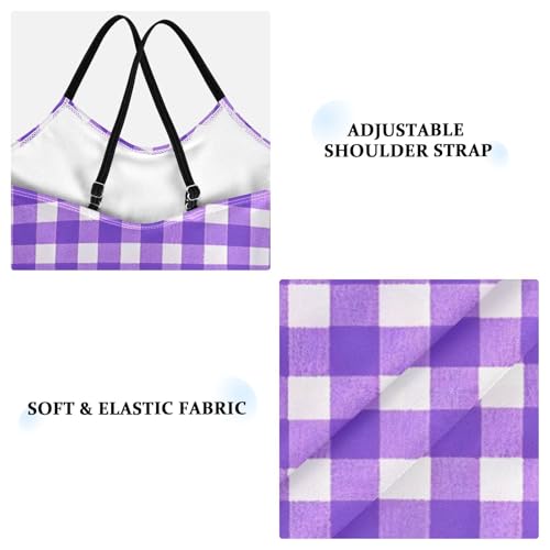 Checked Pattern Girls One Piece Swimsuits Quick Dry Beach Swimwear Bathing Suit4