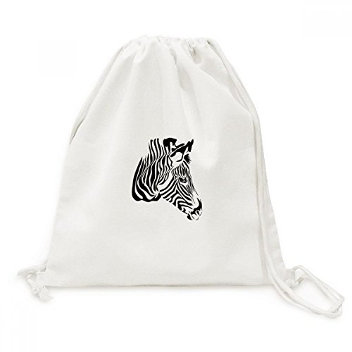 Sac à dos cordon zèbre brun en toile ultra résistant et logeable