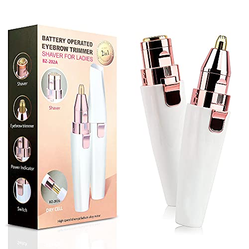 Eyebrow Hair Trimmer Clippers, Rechargeable Facial Hair Remover, 2 in 1 Eyebrow Razor and Painless Facial Hair Remover, Eyebrow Lips Body Facial Hair Removal for Women
