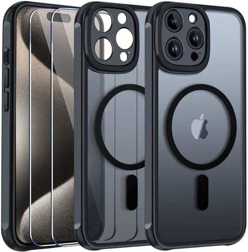 Custodia Magnetica Con Vetro Temperato Per IPhone 15 Pro Max - Blu - Foto 2