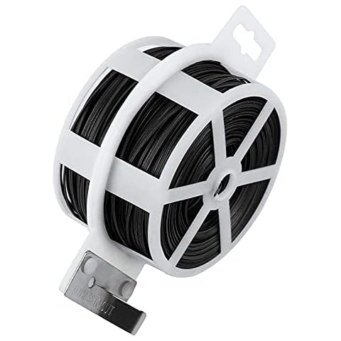 Shintop Garden Plant Ties, 328 Feet Twist Ties with Cutter, Garden Tie Wire for Gardening, Home, Office (Black) Cover