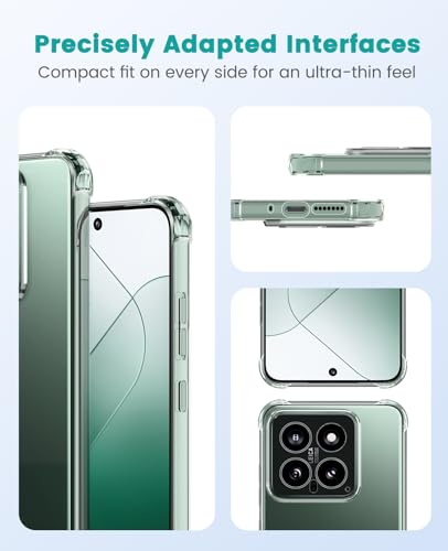 Image of CoverLine Back Cover Transparent Soft Silicone Scratch Resistant Anti Slip Back Cover Case for Xiaomi 14 - Transparent