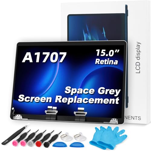 Image of A1707 Screen Replacement A1707 LCD for 15 inches MacBook 2016 2017 Year 2560x1600 Replacement LCD Full Assembly for EMC 3072 3162 Space Grey