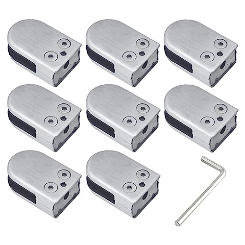 Abrazadera de suelo en acero inoxidable pulido forma D s para paneles de vidrio de 8 piezas 2
