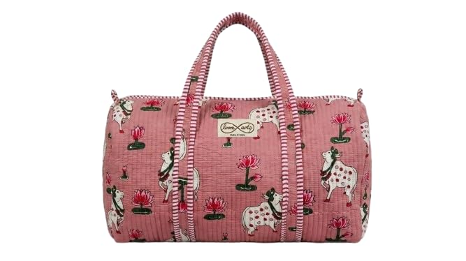 Duffle Bag for Travel Gym & Vanity with Zipper - Pink-picture-58