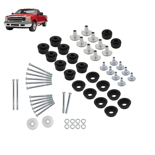 Wahparts Body Cab Mount Bushing Kit Compatible With 1999-2007 Ford F250 F350 Super Duty 2WD 4WD KF04058BK Cab Bushing Kit With Steel Sleeves And Hardware