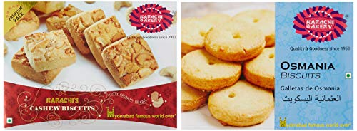 Image of Karachi Cashew Biscuits and Osmania Biscuits Combo, 400 g x 2