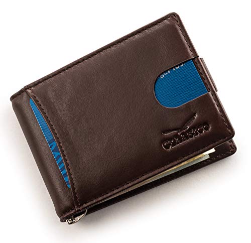 Super Slim RFID Leather Wallet For Men Cardholder & Money Clip Inside Perfect For Travel & Front Pocket Use4