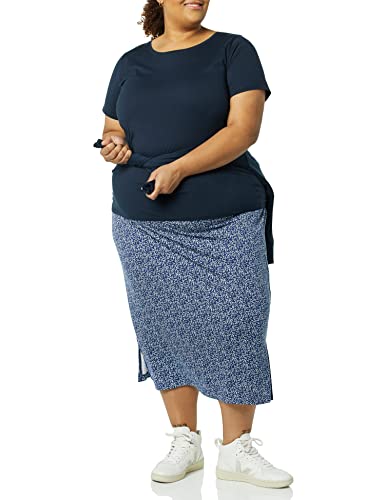 Image of Amazon Essentials Women's Pull-On Knit Midi Skirt with Elastic Waist, Stretchy (Available in Plus Size)