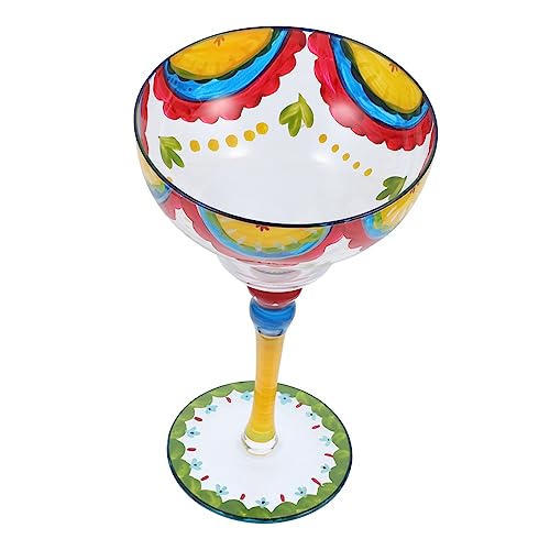 CIYODO Vidrio Pintado Copa De Margarita Copa De Vino Para Cócteles Para Fiestas De Margarita Decoración De Mesa Pintadas Mano