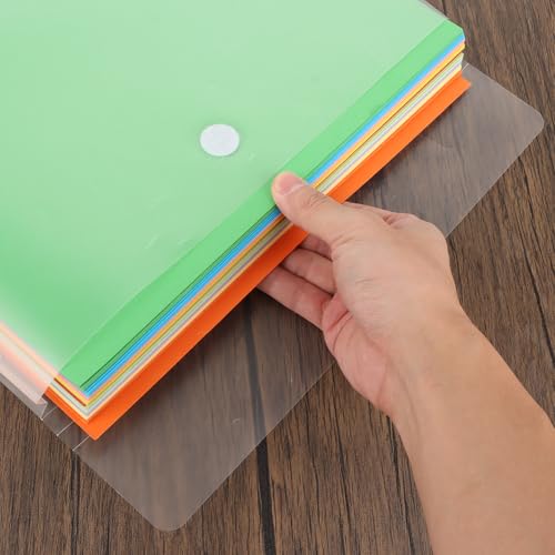 Image of YAYODS 30 Pack 12 x 12 Scrapbook Paper Storage Organizer with Labels, Clear Craft Paper Storage Organizer for Holding 12 x 12 Inch Scrapbook, Cardstock, Vinyl Files Photos