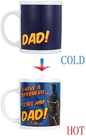 New Dad Coffee Mug 11oz- Funny Ceramic Magic Heat Color Changing/Magic Coffee & Tea Cool Heat Changing Sensitive Cup 11 oz,Drinkware Ceramic Mugs Morning Birthday Christ (DAD)