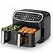 Gidgimo Friggitrice ad Aria 10 litri Doppio Cestello, Max 230°C, 2800W Air Fryer con Finestra, 12 Programmi, Friggitrice Senza Olio XXL, Doppia Temperatura e Tecnologia SmartCook - Cooki G230 Ultra