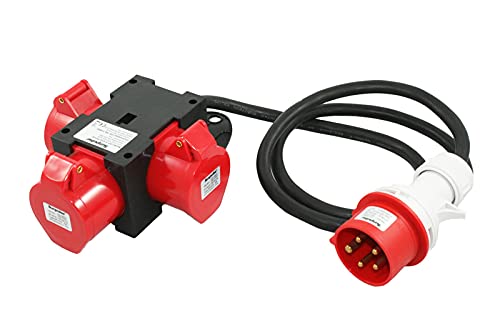 SOLARTRONICS CEE Adapter 16A 3 x 400V 16A Starkstrom Baustromverteiler Stecker Verteiler 5-polig IP44 91445