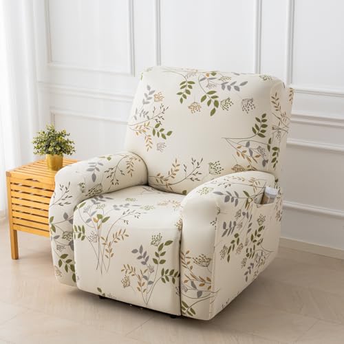 Image of Eco-Ancheng Recliner Slipcovers 4-Pieces Lazyboy Recliner Covers Recliner Couch Covers Recliner Chair Cover Non Slip Reclining Slipcovers with Storage Pockets Furniture Protector for Living Room,15