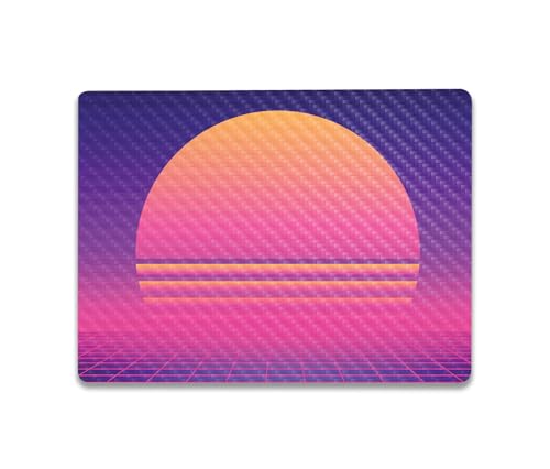 Image of MightySkins Carbon Fiber Skin Compatible With Microsoft Surface Laptop Go 3 (2023) Full Wrap Kit - Synthwave Sunset | Protective, Durable Textured Carbon Fiber Finish | Easy To Apply | Made in the USA