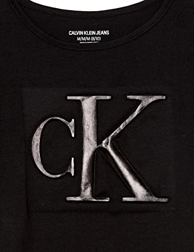 Calvin Klein Girls' Short Sleeve Logo T-Shirt, Comfortable Fit Cotton Tee with Tagless Interior2