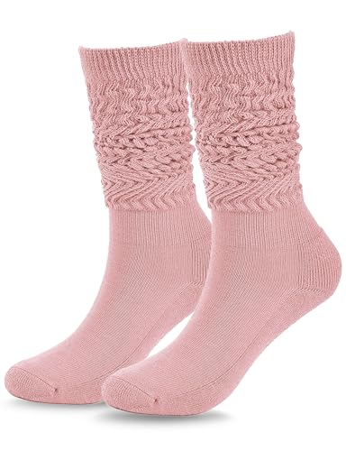 Image of Buauty Slouch Socks for Women, Soft Extra Long Chunky Scrunch Knee High Sock Winter Knit Slouchy Socks Leg Warmmers