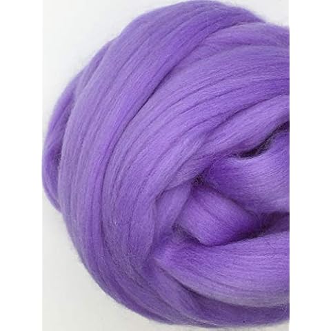Purple Shep's Wool Roving of Periwinkle Merino Wool Top | Roving Fiber for Spinning | Felting & Weaving | Crafting, and Arm Knitting | Soft and Versatile for All Creative Projects, (8 Ounces) Cover