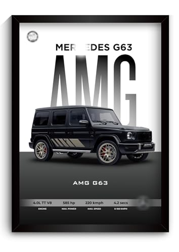 Image of Mercedes G Wagon Poster | Framed G Wagon A4 Sized (31 x 23 cm) | Car Posters for Wall, Gift for Boys, Mercedes G 63 Frame | Supercar Frames | Car Poster for Wall, Bedroom, Hostel, Study Room (F 005)