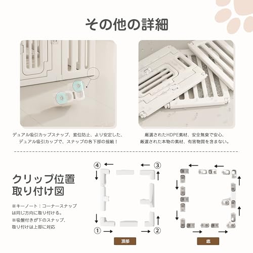 不明 ペットサークル 犬サークル 高さ60cm 14枚 143x93x60cm DIY の商品画像 6